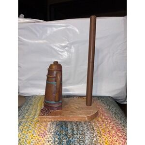 Heavy Coffee Pot Kitchen Countertop Paper Towel Holder Rustic Brown
